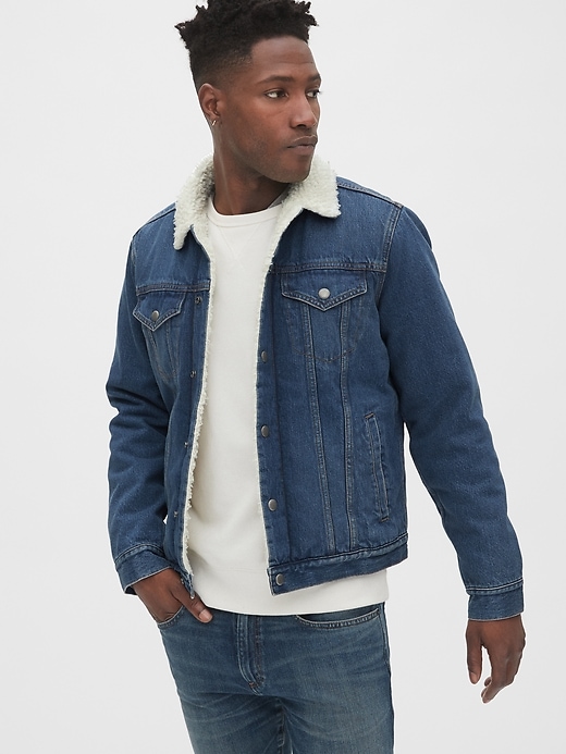 Image number 1 showing, Sherpa-Lined Icon Denim Jacket