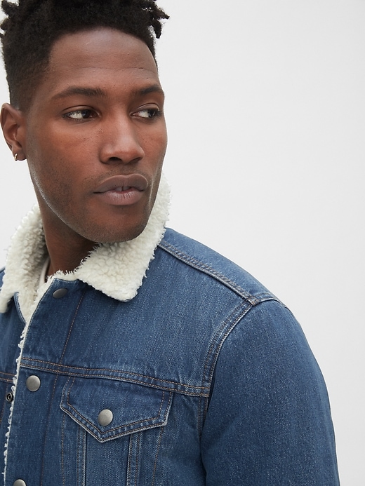Image number 5 showing, Sherpa-Lined Icon Denim Jacket