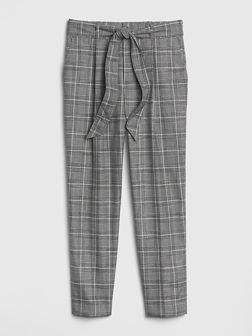 Image number 8 showing, High Rise Plaid Tie-Waist Pants