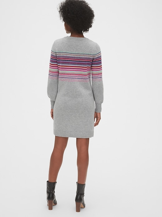 Image number 2 showing, Wool-Blend Crazy Stripe Sweater Dress