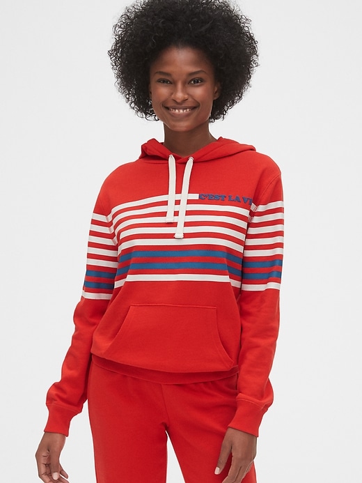 Image number 1 showing, Graphic Stripe Pullover Hoodie