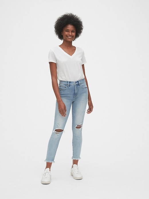 Image number 3 showing, High Rise Destructed True Skinny Ankle Jeans with Secret Smoothing Pockets With Washwell&#153