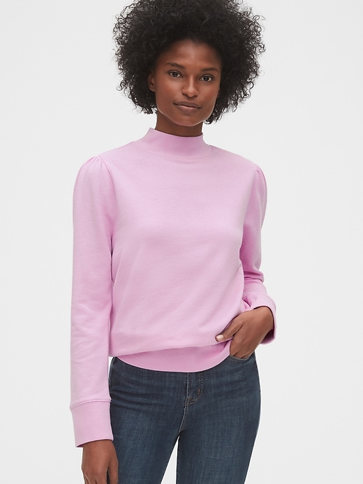 Image number 8 showing, Mockneck Puff-Sleeve Sweatshirt