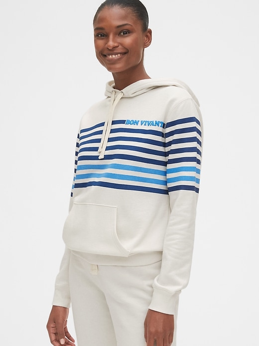 Graphic Stripe Pullover Hoodie