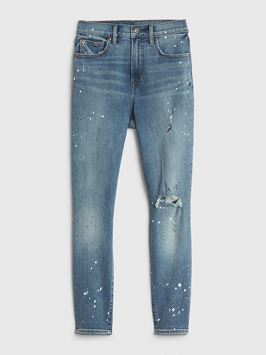 Image number 6 showing, High Rise Destructed True Skinny Ankle Jeans with Secret Smoothing Pockets
