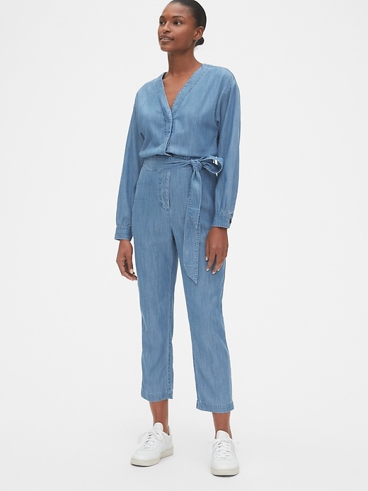 Image number 1 showing, V-Neck Jumpsuit in TENCEL&#153