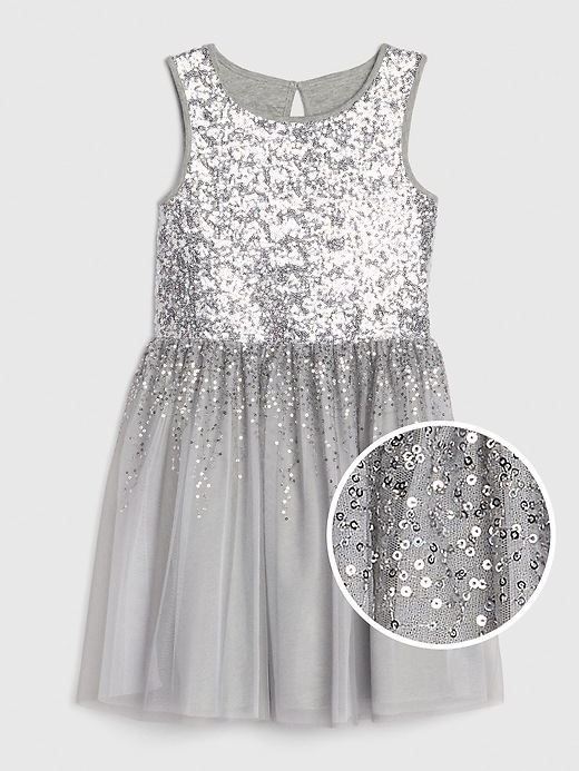 View large product image 1 of 1. Kids Sequin Tulle Dress