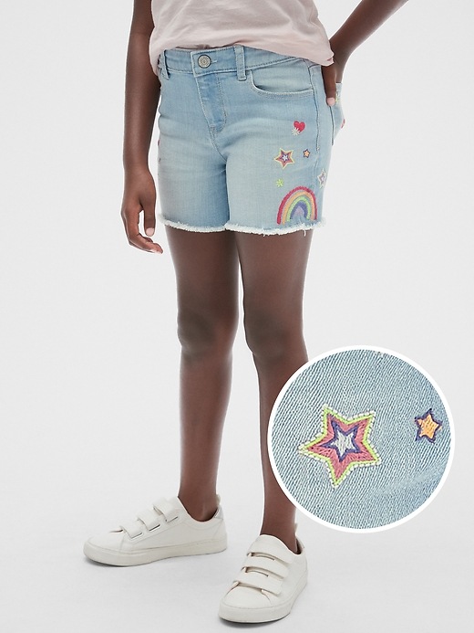 Image number 1 showing, Kids Embroidered Midi Shorts