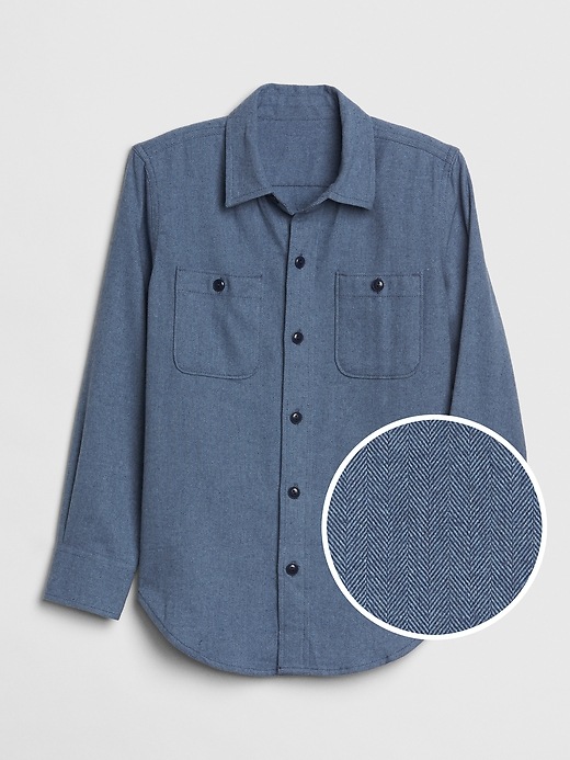 Image number 5 showing, Kids Herringbone Flannel Shirt