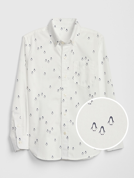 Image number 5 showing, Kids Print Poplin Button-Down Shirt