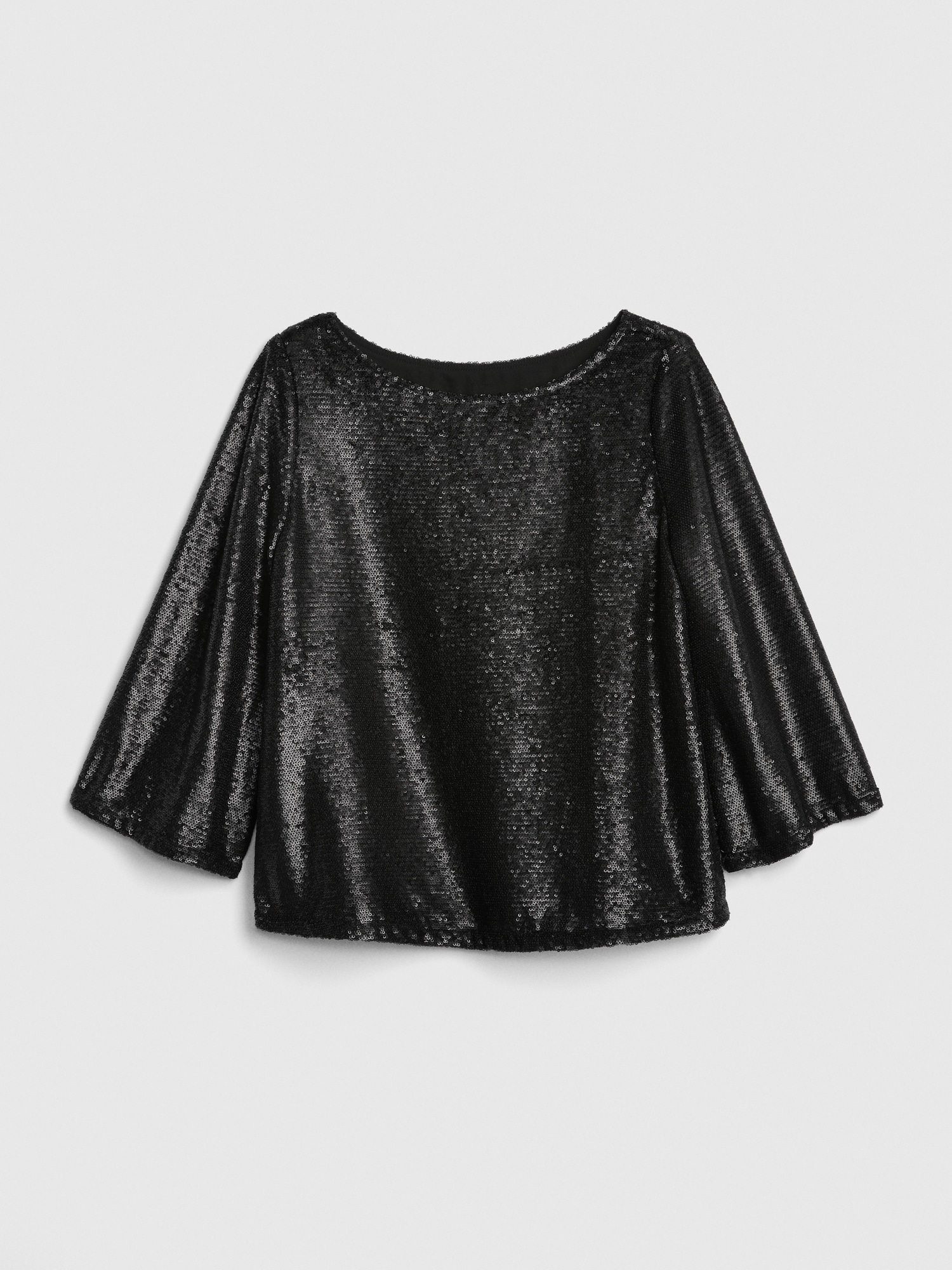 Three Quarter Sleeve Sequin Top Gap