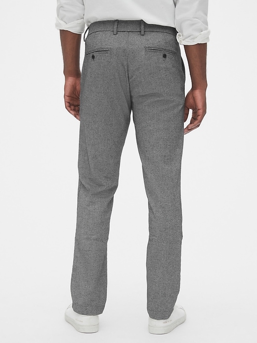 2 of 8 showing, with the color charcoal heather gray of product Brushed Twill Pants in Straight Fit with GapFlex