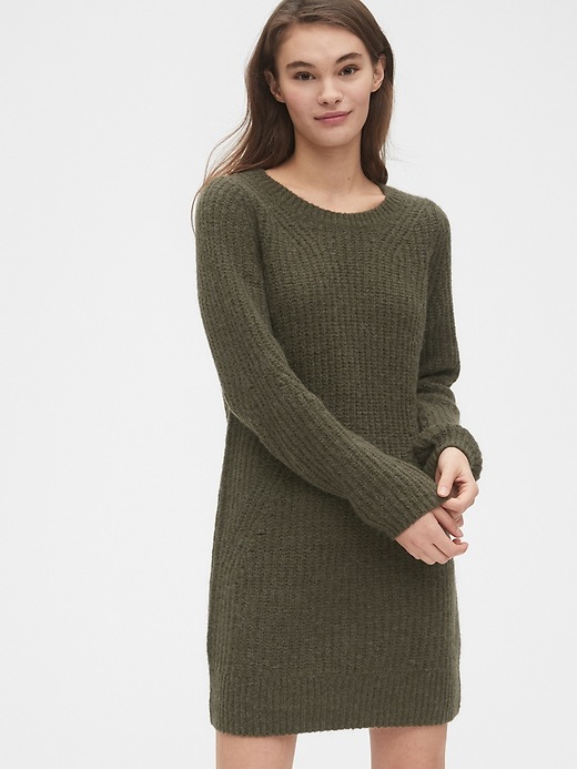 Image number 1 showing, Pointelle Crewneck Sweater Dress