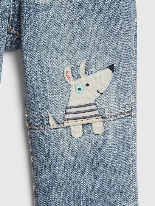 Image number 3 showing, Baby Dog Applique Straight Jeans