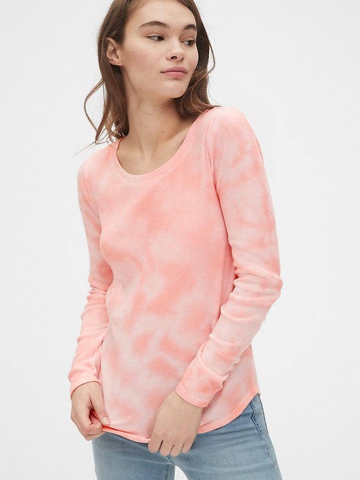 Tie-Dye Waffle Scoopneck T-Shirt