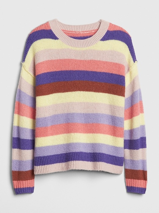 Image number 6 showing, Relaxed Wool-Blend Stripe Crewneck Sweater