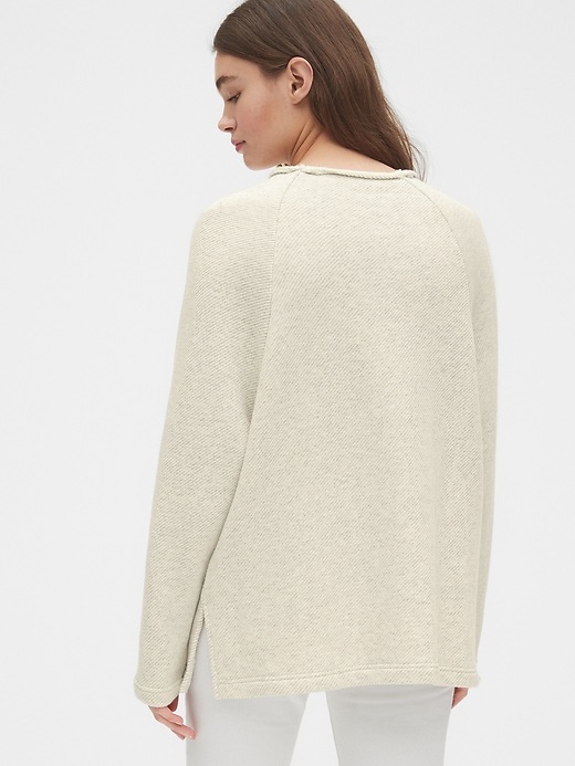 Image number 2 showing, Textured Funnel-Neck Tunic Sweatshirt