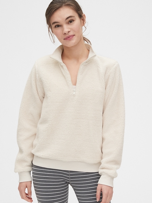 Image number 1 showing, Sherpa Half-Zip Pullover Sweatshirt
