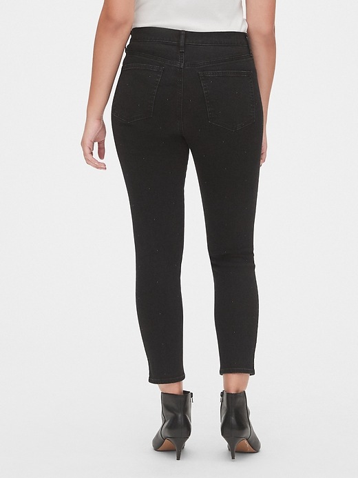 2 of 8 showing, with the color black of product High Rise Studded True Skinny Ankle Jeans with Secret Smoothing Pockets
