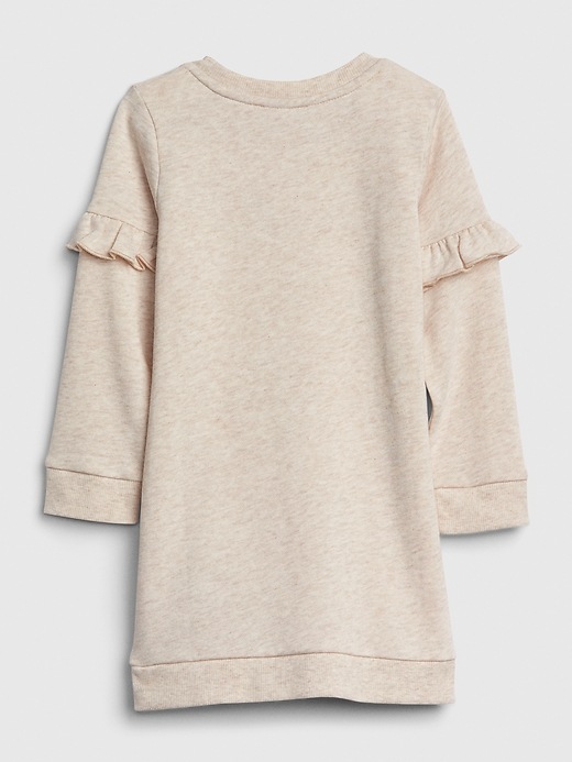 2 of 8 showing, with the color oatmeal of product Toddler Ruffle Star Sweatshirt Dress