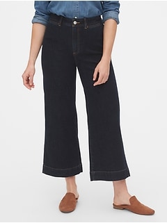 gap wide leg cropped jeans