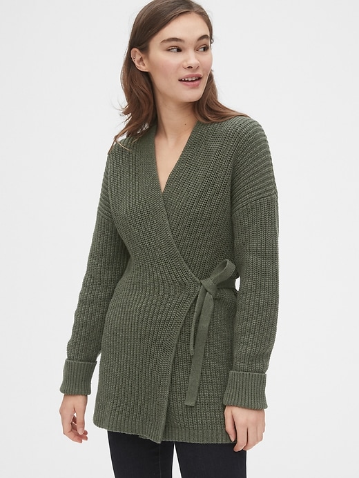 Image number 7 showing, Ribbed Wrap Cardigan Sweater