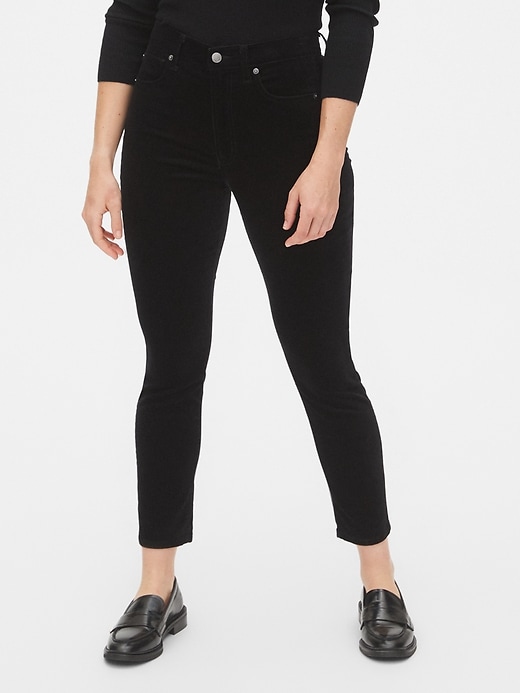 Image number 1 showing, High Rise Velvet True Skinny Ankle Jeans with Secret Smoothing Pockets