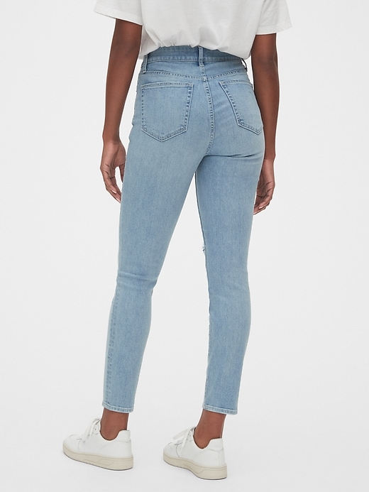 Image number 7 showing, High Rise Curvy Distressed True Skinny Ankle Jeans with Secret Smoothing Pockets
