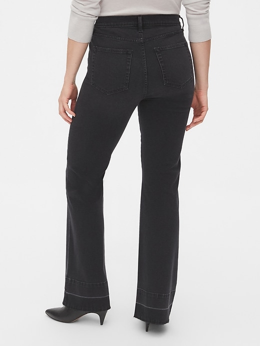 Image number 2 showing, High Rise Button-Fly Flare Jeans with Secret Smoothing Pockets