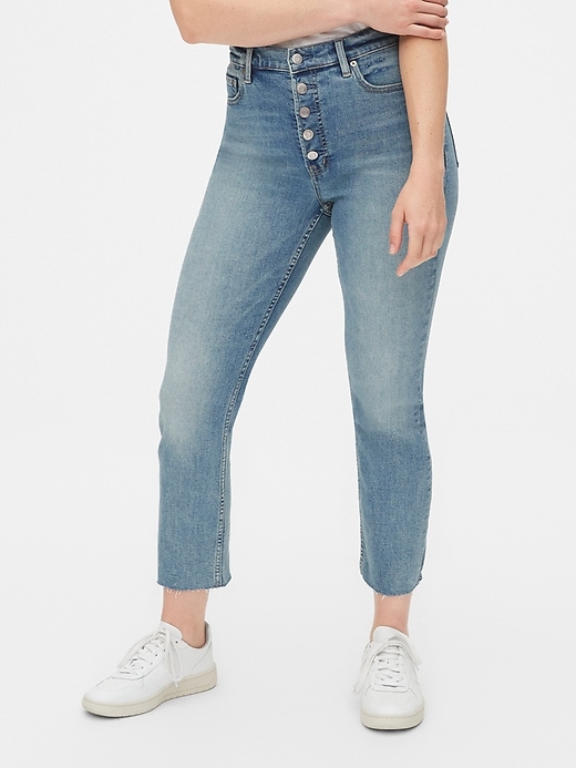 Image number 1 showing, High Rise Button-Fly Vintage Slim Jeans With Secret Smoothing Pockets