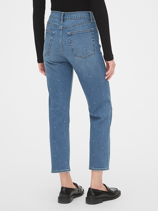Image number 7 showing, High Rise Studded Cheeky Straight Jeans with Secret Smoothing Pockets