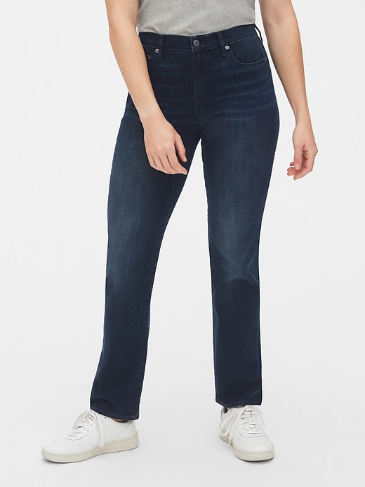 Image number 1 showing, Mid Rise Classic Straight Jeans in 360 Stretch
