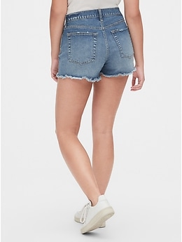 high waisted cheeky denim shorts