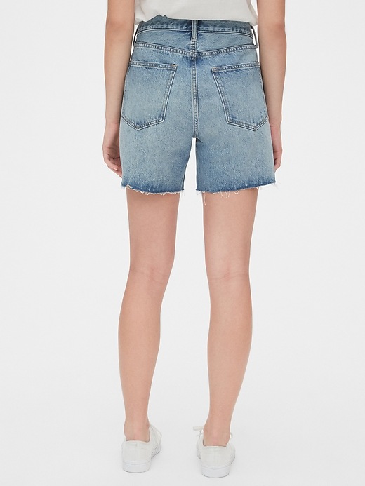 Image number 7 showing, Mid Rise Boyfriend Shorts with Raw Hem