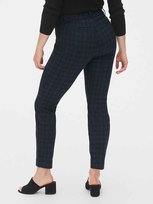 2 of 8 showing, with the color navy & green plaid of product Plaid Skinny Ankle Pants