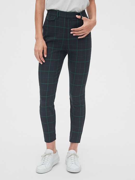 Image number 6 showing, High Rise Plaid Skinny Ankle Pants