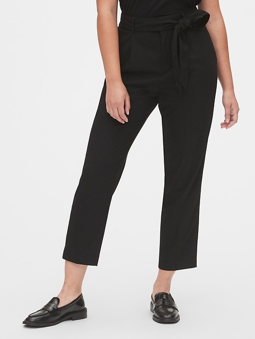 Image number 1 showing, High Rise Tie-Waist Pants