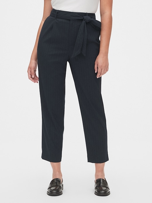 Image number 1 showing, High Rise Stripe Tie-Waist Pants
