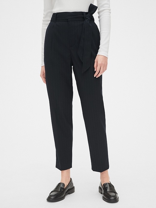 Image number 6 showing, High Rise Stripe Tie-Waist Pants