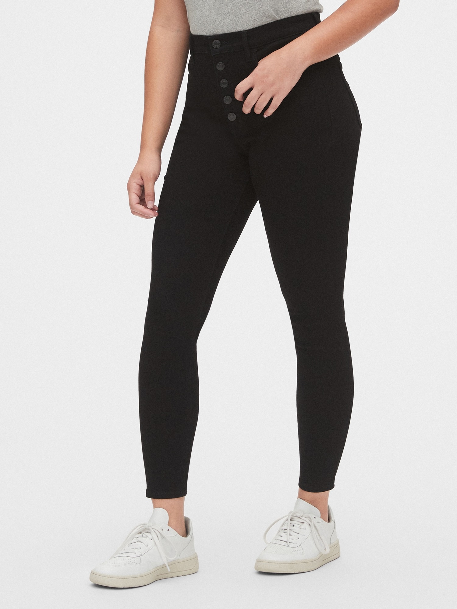 Plus Size Black Ripped Knee JENNY Jeggings