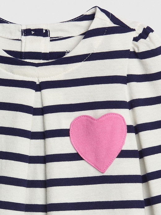 Image number 3 showing, Baby Stripe Heart One-Piece