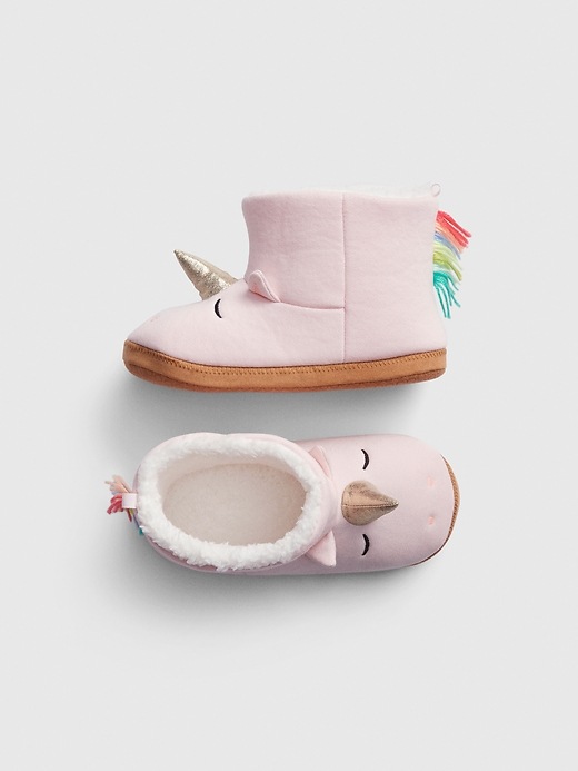 Image number 1 showing, Kids Unicorn Slipper Booties
