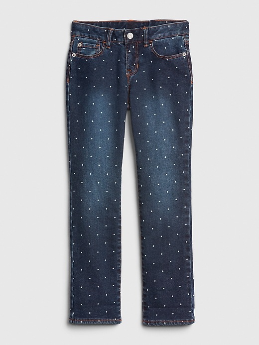 Image number 4 showing, Kids Dot Jersey-Lined Straight Jeans