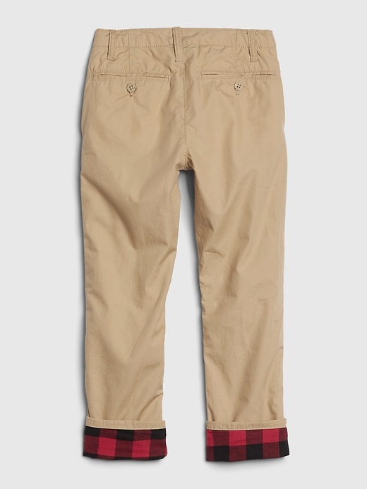 Image number 3 showing, Kids Jersey-Lined Straight Khakis