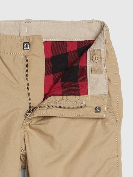 Image number 5 showing, Kids Jersey-Lined Straight Khakis