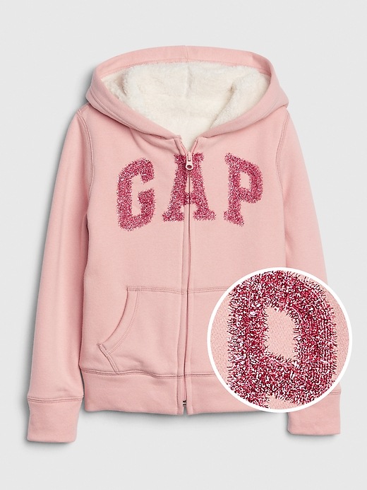 View large product image 1 of 1. Kids Gap Logo Sherpa Hoodie Sweatshirt