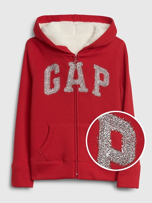 Image number 3 showing, Kids Gap Logo Sherpa Hoodie Sweatshirt
