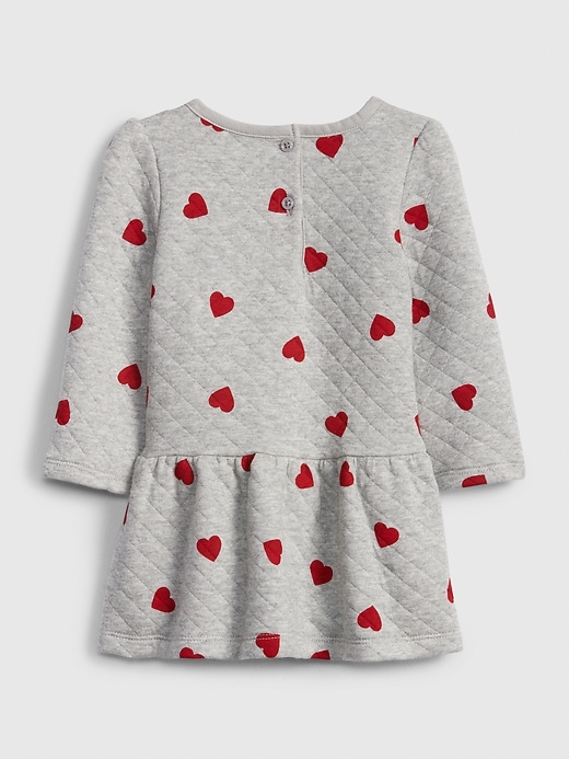 2 of 8 showing, with the color light heather gray of product Baby Quilted Heart Dress