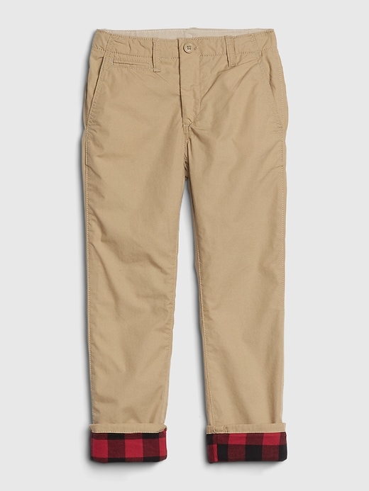 Image number 1 showing, Kids Jersey-Lined Straight Khakis