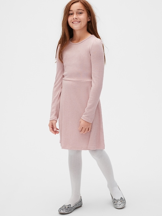 2 of 8 showing, with the color pink standard of product Kids Softspun Glitter Dress